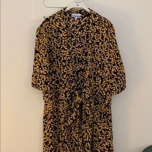 Ganni floral wrap dress black 42 / M/L